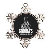 Grooms Drinking Teem Glass Metallic Star Ornament