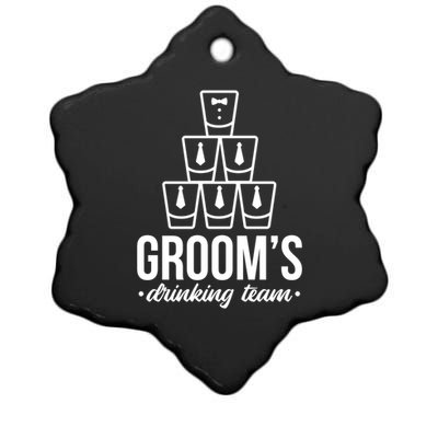 Grooms Drinking Teem Glass Ceramic Star Ornament