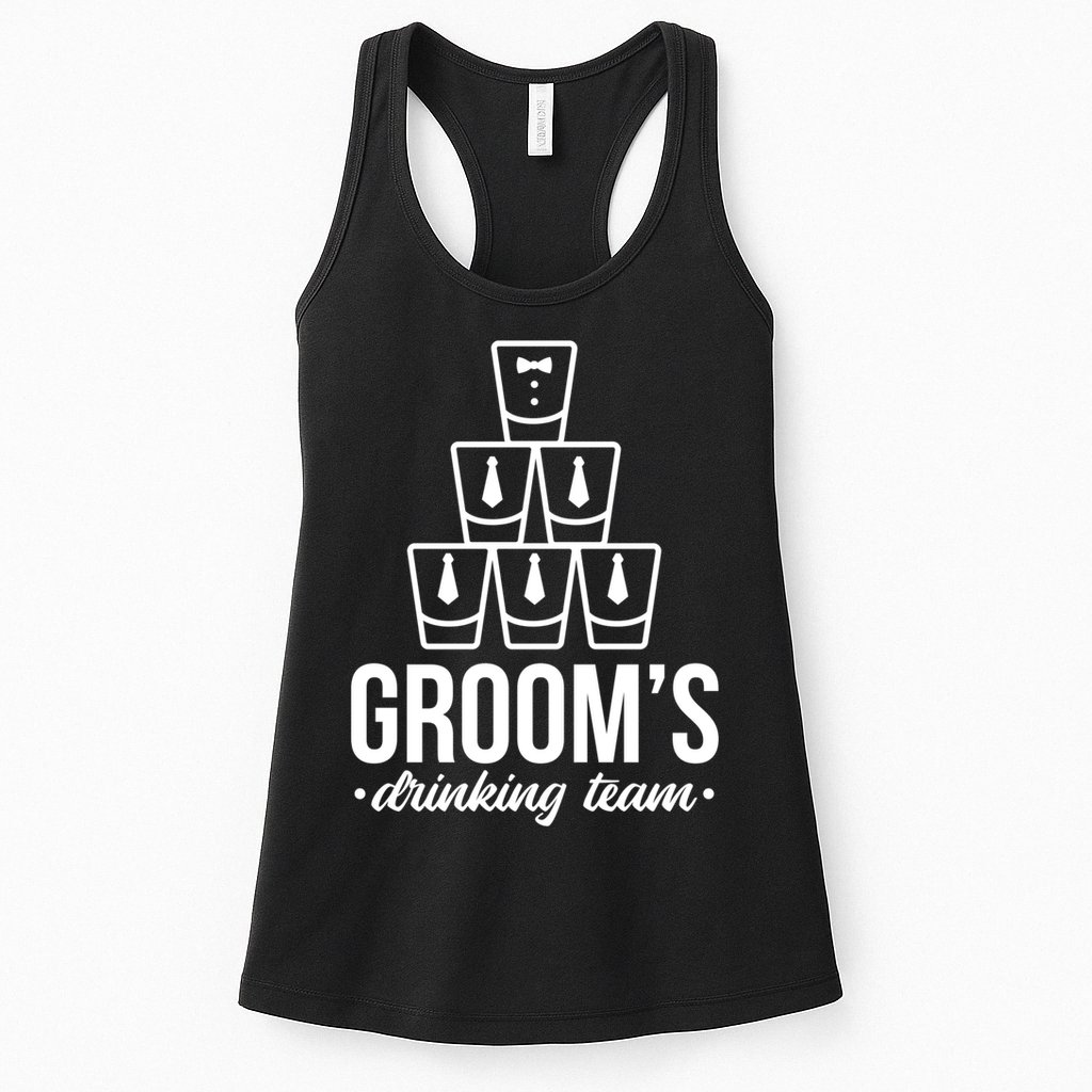 Grooms Drinking Teem Glass Womens Tank Top