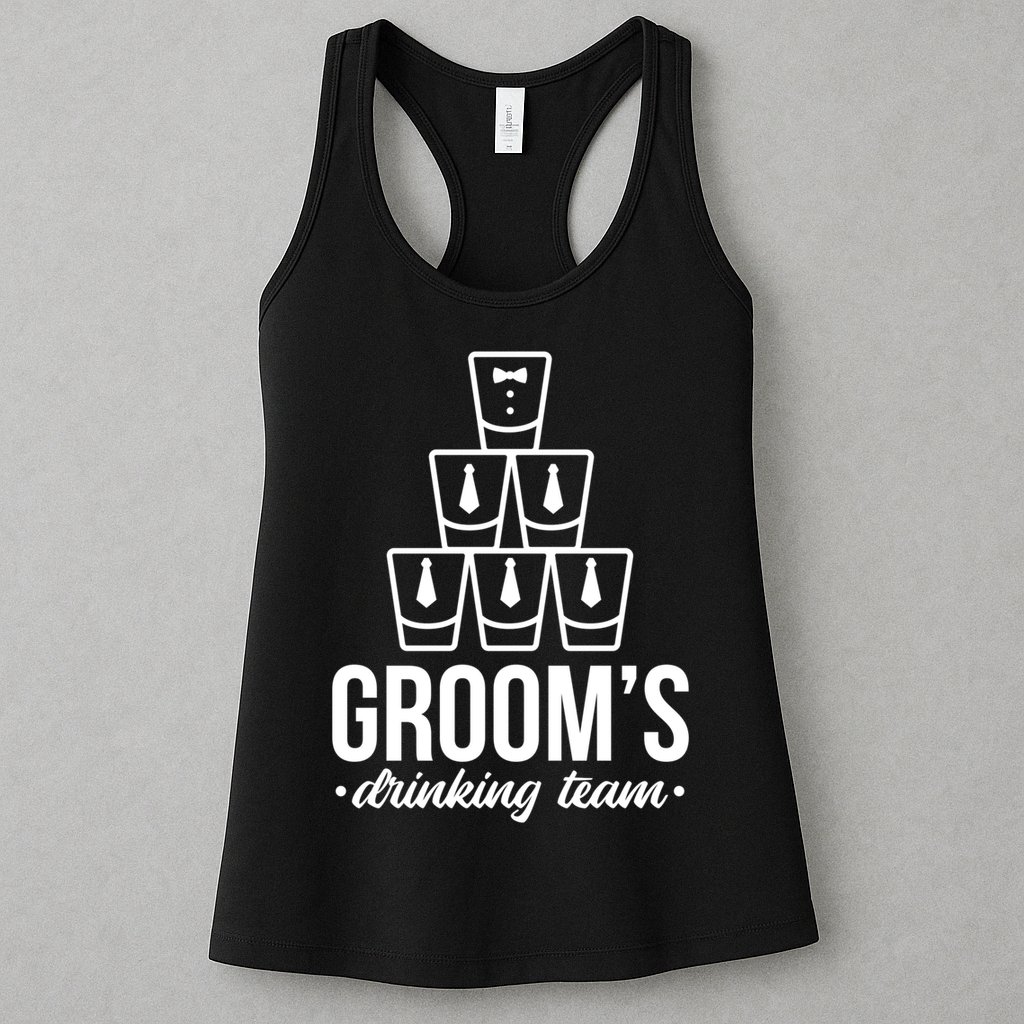 Grooms Drinking Teem Glass Womens Tank Top