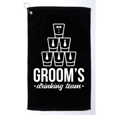 Grooms Drinking Teem Glass Golf Towel