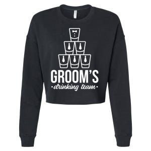 Grooms Drinking Teem Glass Cropped Pullover Crew