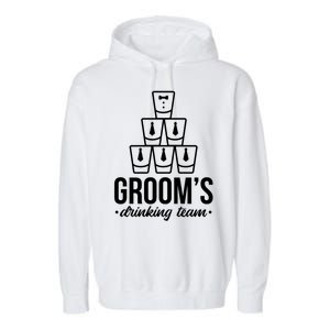 Grooms Drinking Teem Glass Garment-Dyed Fleece Hoodie