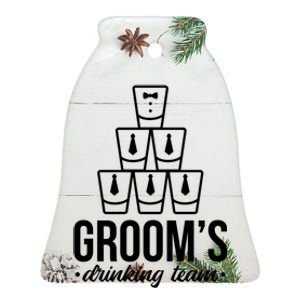 Grooms Drinking Teem Glass Ceramic Bell Ornament