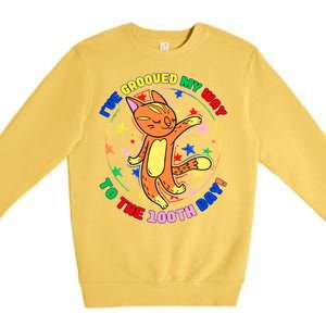 Groovy Cat 100th Day of School Premium Crewneck Sweatshirt