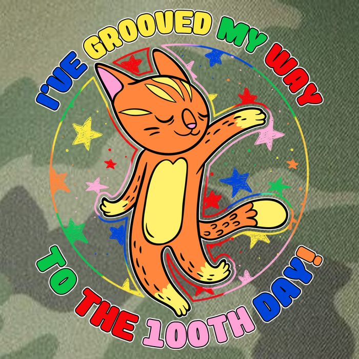 Groovy Cat 100th Day of School Legacy Tie Dye Trucker Hat