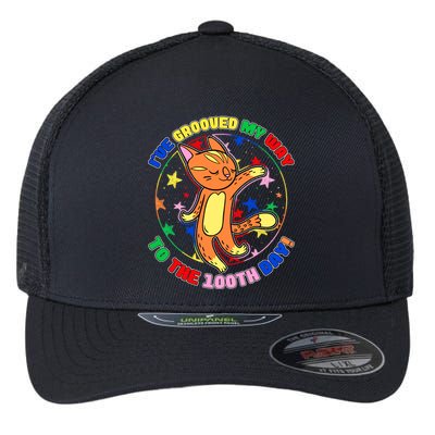 Groovy Cat 100th Day of School Flexfit Unipanel Trucker Cap