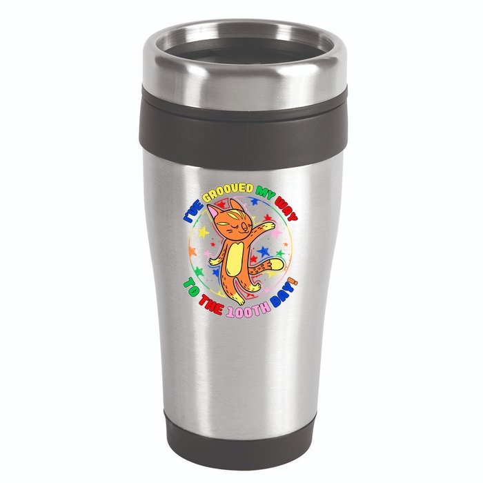 Groovy Cat 100th Day of School 16oz Travel Tumbler