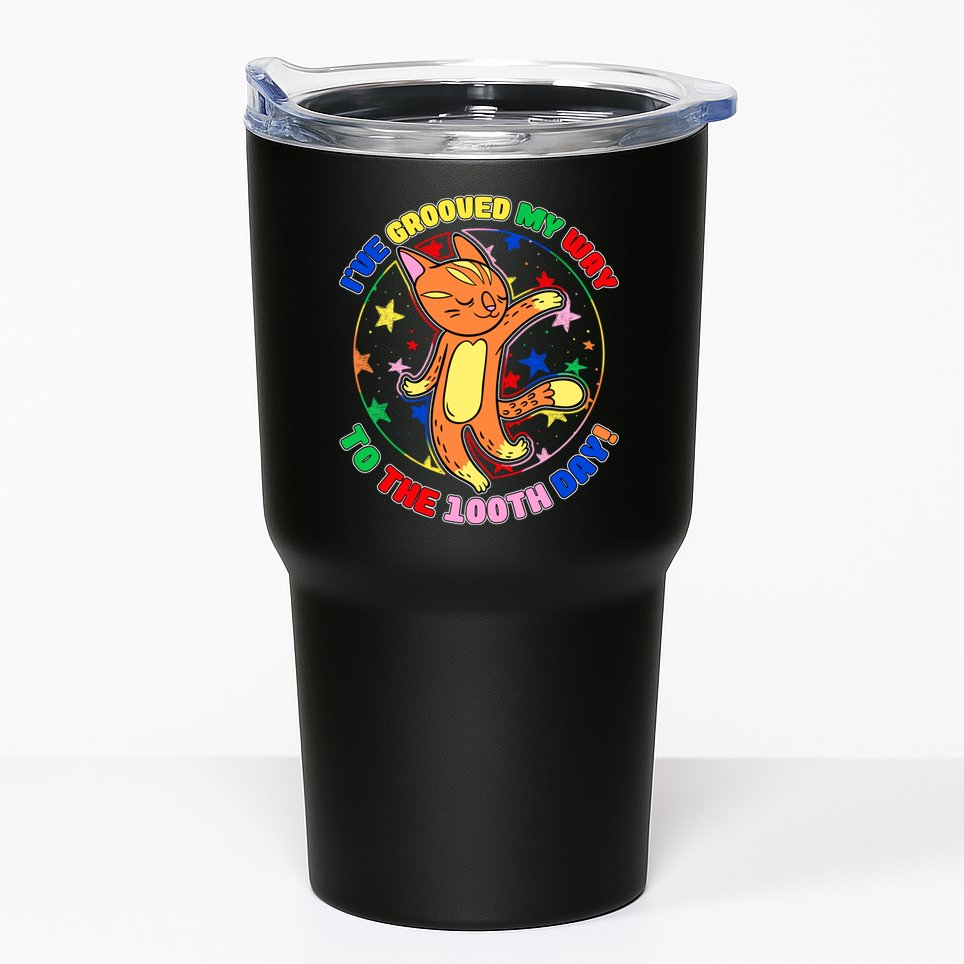 Groovy Cat 100th Day of School Tumbler