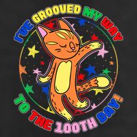 Groovy Cat 100th Day of School Microfiber Hand Towel