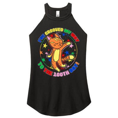 Groovy Cat 100th Day of School Women's Perfect Tri Rocker Tank