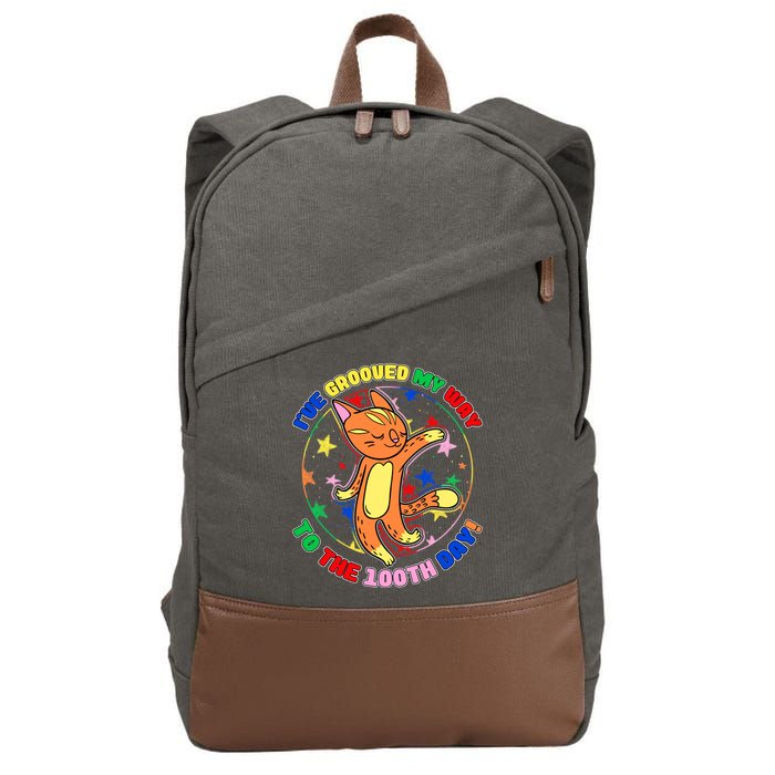 Groovy Cat 100th Day of School Cotton Canvas Backpack