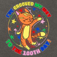 Groovy Cat 100th Day of School Cotton Canvas Backpack