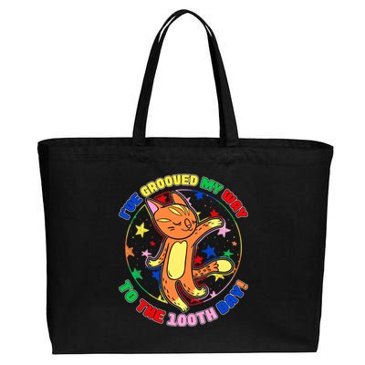 Groovy Cat 100th Day of School Cotton Canvas Jumbo Tote