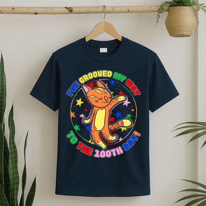 Groovy Cat 100th Day of School T-Shirt