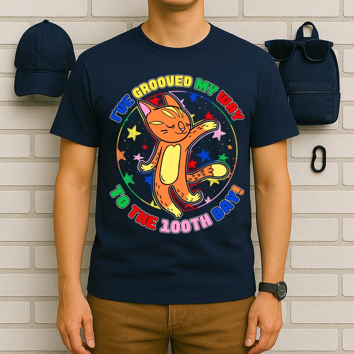 Groovy Cat 100th Day of School T-Shirt