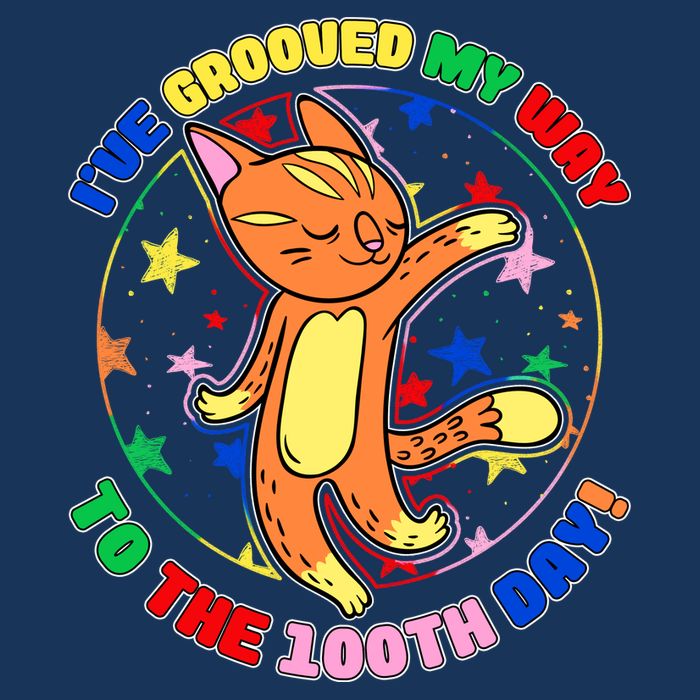 Groovy Cat 100th Day of School T-Shirt