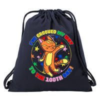 Groovy Cat 100th Day of School Drawstring Bag