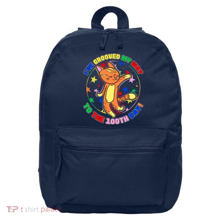 Groovy Cat 100th Day of School 16 in Basic Backpack
