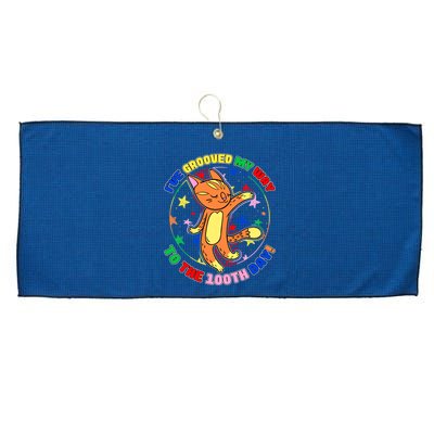 Groovy Cat 100th Day of School Large Microfiber Waffle Golf Towel