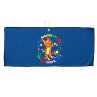 Groovy Cat 100th Day of School Large Microfiber Waffle Golf Towel