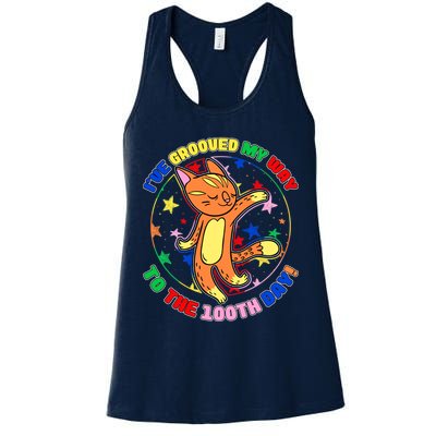 Groovy Cat 100th Day of School Womens Tank Top
