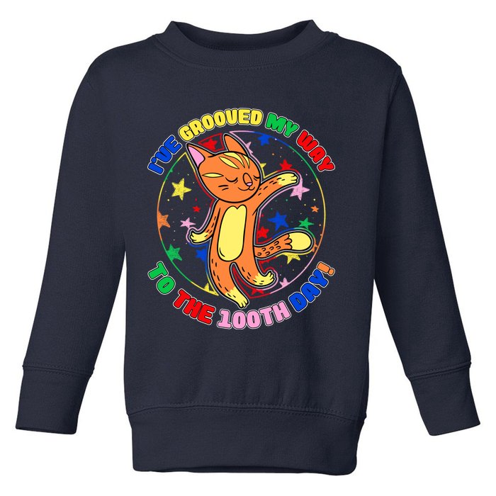 Groovy Cat 100th Day of School Toddler Sweatshirt