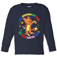 Groovy Cat 100th Day of School Toddler Long Sleeve Shirt