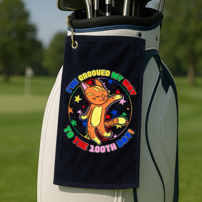 Groovy Cat 100th Day of School Golf Towel