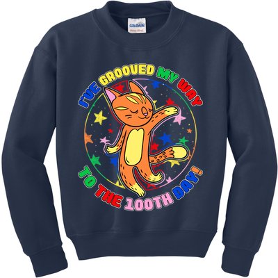 Groovy Cat 100th Day of School Kids Sweatshirt