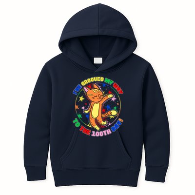 Groovy Cat 100th Day of School Kids Hoodie