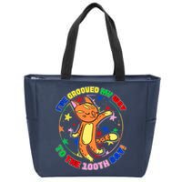Groovy Cat 100th Day of School Zip Tote Bag