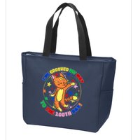 Groovy Cat 100th Day of School Zip Tote Bag