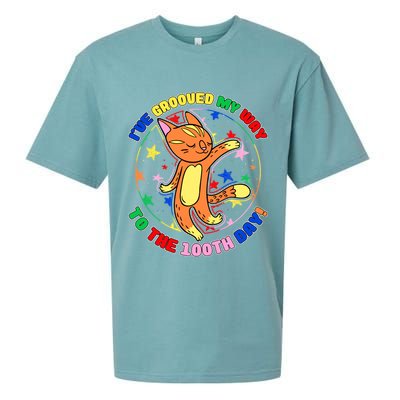 Groovy Cat 100th Day of School Sueded Cloud Jersey T-Shirt