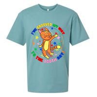 Groovy Cat 100th Day of School Sueded Cloud Jersey T-Shirt