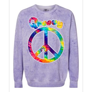 Groovy Peace Sign Colorblast Crewneck Sweatshirt