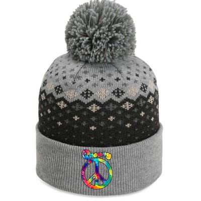 Groovy Peace Sign The Baniff Cuffed Pom Beanie