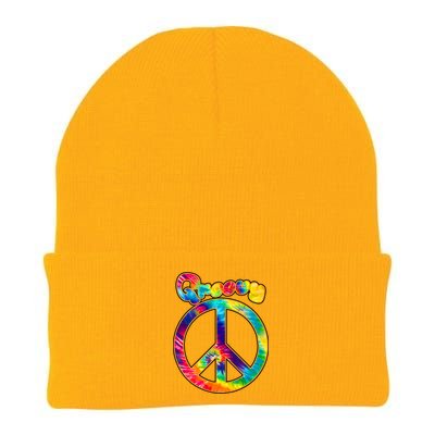 Groovy Peace Sign Knit Cap Winter Beanie