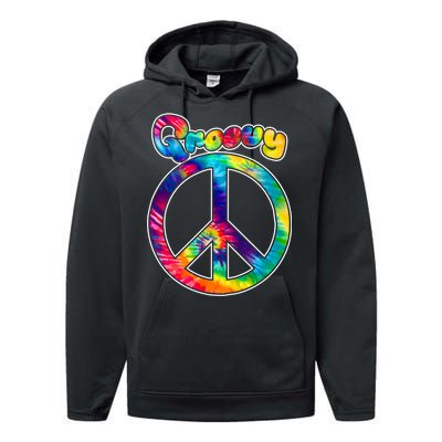 Groovy Peace Sign Performance Fleece Hoodie