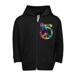 Groovy Peace Sign Toddler Zip Fleece Hoodie