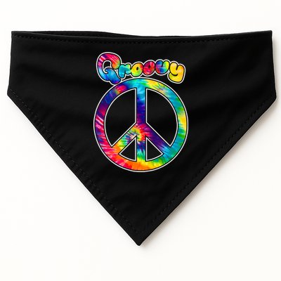 Groovy Peace Sign USA-Made Doggie Bandana