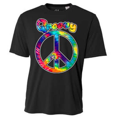 Groovy Peace Sign Cooling Performance Crew T-Shirt