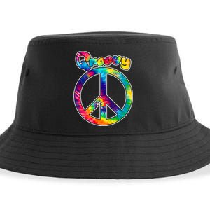 Groovy Peace Sign Sustainable Bucket Hat