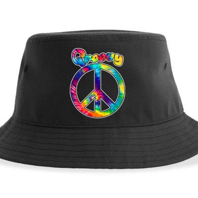 Groovy Peace Sign Sustainable Bucket Hat