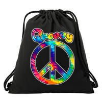 Groovy Peace Sign Drawstring Bag