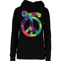 Groovy Peace Sign Womens Funnel Neck Pullover Hood