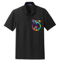 Groovy Peace Sign Dry Zone Grid Polo