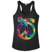 Groovy Peace Sign Ladies PosiCharge Competitor Racerback Tank