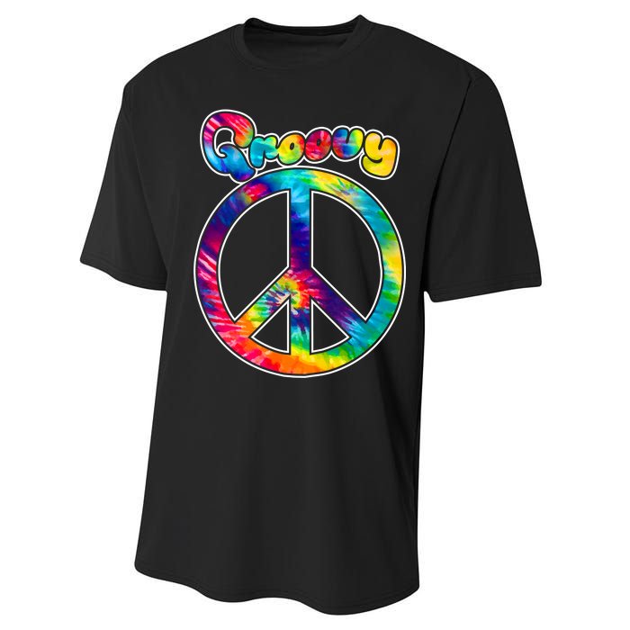 Groovy Peace Sign Performance Sprint T-Shirt