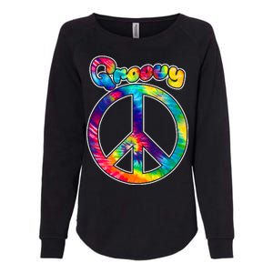 Groovy Peace Sign Womens California Wash Sweatshirt